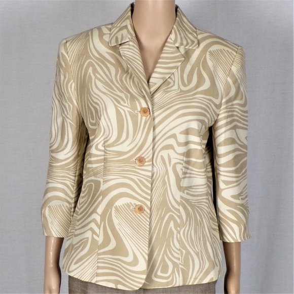 JOSEPHINE CHAUS size 6 silk jacket beige/cream - Picture 1 of 8